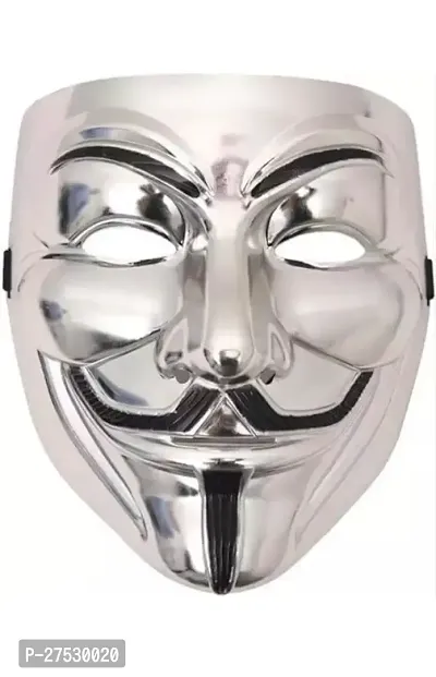 Hacker Face Mask For Boys V For Vendetta Face Guy Fawkes Mask White Face Mask Cosplay Mask Birthday Mask For Boys Happier Mask-thumb0