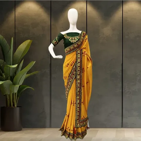 Alluring Art Silk Saree with Blouse piece 