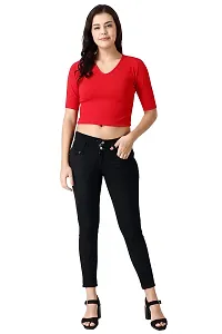 Fancy Red Polycotton Solid Top For Women-thumb3