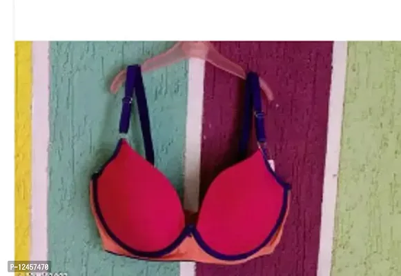 Stylish Pink Cotton Solid Bras For Women