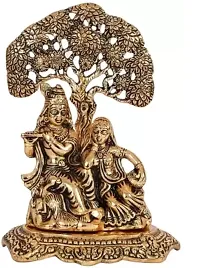 Radha Krishna Decorative Showpiece Decorative Showpiece - 21 cm  (Brass, Gold)-thumb1