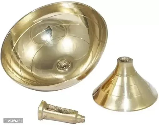 1.5 Inch Pure Brass Akhand deep Diya (Jyot) for puja Pyali deep Brass Table Diya  (Height: 4 inch)-thumb3