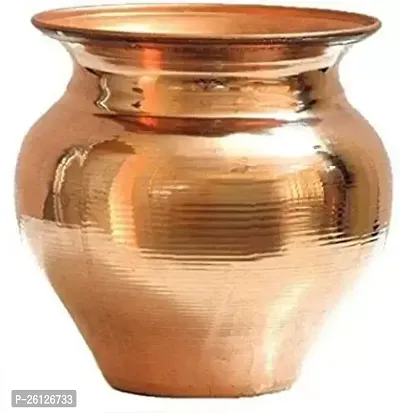 Copper Lota Kalash Pot |700 ML| Used as Poojan Worship Home Temple Garden Storage Water Beneficial for Health from Vrindavan 700Ml Copper Kalash  (Brown)