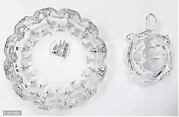 Crystal Glass Turtle Plated Feng Shui Tortoise Plate Vastu Yantra Feng Sui Lucky Gift Puja Articles Decorative Showpiece - Decorative Showpiece - 9 cm  (Crystal, Multicolor)-thumb3