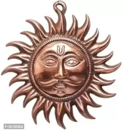 Wall Hanging Vastu Sun Mask Decorative Showpiece - 10 cm  (Brass, Copper)-thumb0