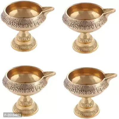 special Combo Pack Of 6 Brass Diwali Kuber Pedi (No1 Small Size)for Puja Brass (Pack of 4) Table Diya  (Height: 2.16 inch)-thumb0