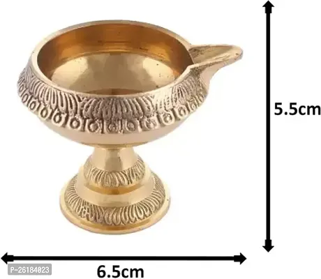 special Combo Pack Of 6 Brass Diwali Kuber Pedi (No1 Small Size)for Puja Brass (Pack of 4) Table Diya  (Height: 2.16 inch)-thumb2