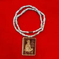 Kanthi Tulsi Mala With Hanuman Ji Jai Shri Sita Ram Locket Pendent | Tulsi Mala Brown Wooden Beads For Men-thumb1