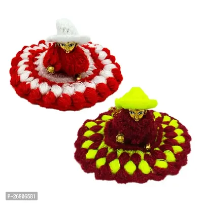 Laddu Gopal Woollen Poshak with Cap Beautiful Winter Dress Woolen Cloth Size 3-4 Combo Set (Set of 4)-thumb3