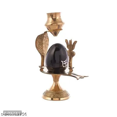 Brass Shiva Shivling Natural Stone with Jaladhari Lota Kalash for Home Temple-thumb3