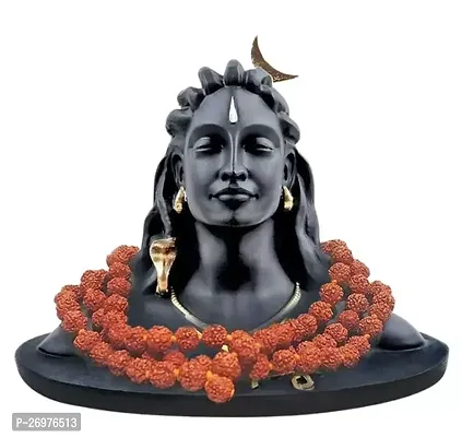 Adiyogi Statue with Rudraksha Mala for Car Accessories for Dash Board, Pooja  Gift,Decor Items for Home  Office, Gifting-thumb0