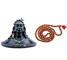 Adiyogi Statue with Rudraksha Mala for Car Accessories for Dash Board, Pooja  Gift,Decor Items for Home  Office, Gifting-thumb1