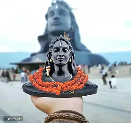 Adiyogi Statue with Rudraksha Mala for Car Accessories for Dash Board, Pooja  Gift,Decor Items for Home  Office, Gifting, Made in India-thumb0