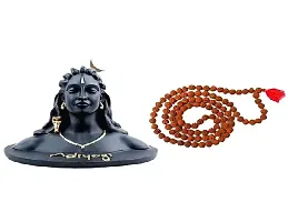 Adiyogi Statue with Rudraksha Mala for Car Accessories for Dash Board, Pooja  Gift,Decor Items for Home  Office, Gifting, Made in India-thumb1