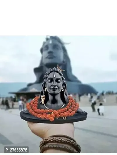 Adiyogi Statue with Rudraksha Mala for Car Dash Board, Adiyogi Shiva God Idols Statue for car dashboard, adiyogi statue for car idol  Figurines