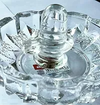 Haridwar Divine Sphatik Shivling Shiv with Beautiful Crystal Bowl Plate-thumb1