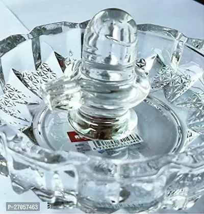 Haridwar Divine Sphatik Shivling Shiv with Beautiful Crystal Bowl Plate-thumb2