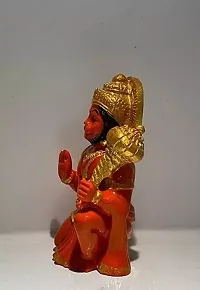 Hanuman Ji Ki Murti in Blessing Posture with Gada Sitting Lord Balaji Bajrangbali Sankat Mochan Bhagwan Idol for Temple car Dashboard Home Decor Statue Gift-thumb2
