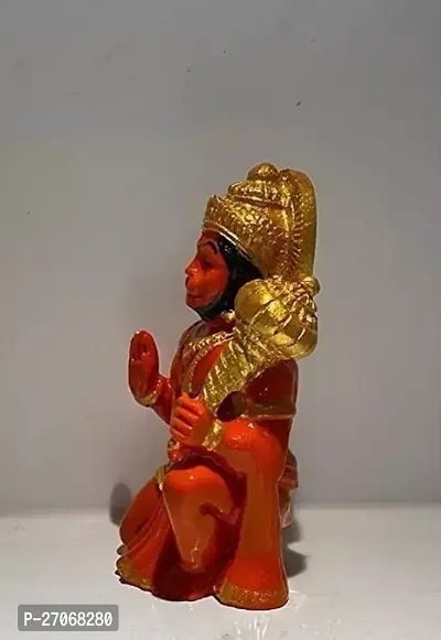 Hanuman Ji Ki Murti in Blessing Posture with Gada Sitting Lord Balaji Bajrangbali Sankat Mochan Bhagwan Idol for Temple car Dashboard Home Decor Statue Gift-thumb3