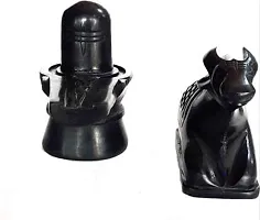 Black Marble Shiva Lingam Shivling  Nandi Ji Combo Decorative-thumb2