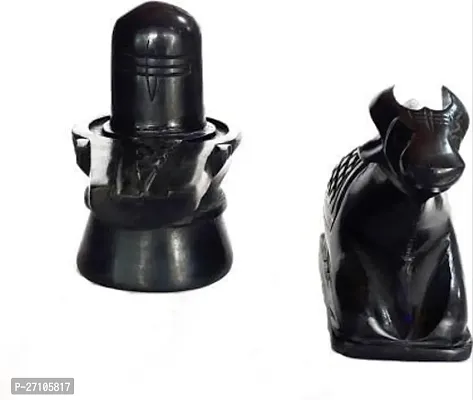 Black Marble Shiva Lingam Shivling  Nandi Ji Combo Decorative-thumb3