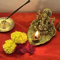 Lord Ganesha Ji with Diya Idols  Figurines-thumb2