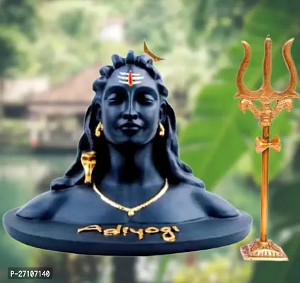 Graceful Adhiyogi Statue With Trishul