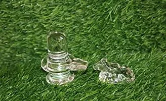 Natural Crystal Sphatik Shivling with Nandi for Puja, Table-Home Decor, Car Dashboard and Gift-thumb1