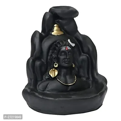 Smoke Fountain Lord Shiva Adiyogi Statue Cone Incense Holder Showpiece with 10 Free Smoke Cones-thumb2