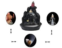 Smoke Fountain Lord Shiva Adiyogi Statue Cone Incense Holder Showpiece with 10 Free Smoke Cones-thumb3