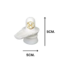 White Marble Shivling Decorative Showpiece - 5 cm  (Marble, White)-thumb1