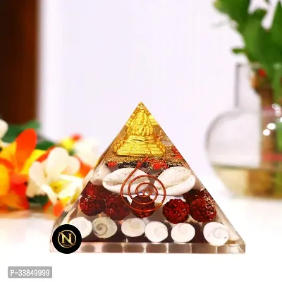 Original Gomti Chakra Pyramid-Crystal Shree Yantra Original Pyramid With Gomati Chakra -3.0 Inch