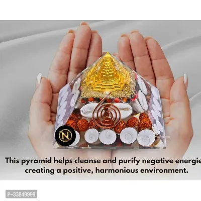 Original Gomti Chakra Pyramid-Crystal Shree Yantra Original Pyramid With Gomati Chakra -3.0 Inch-thumb2