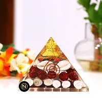 Original Crystal Laxmi Pyramid with Rudraksha Shree Yantra Original Gomati Chakra White Kauri and Ratti Seeds -4 inch-thumb2