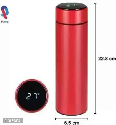 Stylish Red Stainless Steel Temperature Display Indicator Water Bottle 500 ml-thumb3