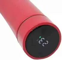 Stylish Red Stainless Steel Temperature Display Indicator Water Bottle 500 ml-thumb1