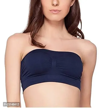 Stylish Navy Blue Cotton Solid Bras For Women-thumb0