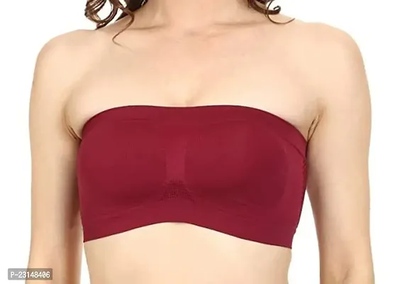 Stylish Maroon Cotton Solid Bras For Women-thumb0