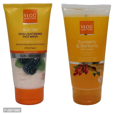 Vlcc Combo Kit of Anti Tan Face Wash (150 ml)  Turmeric  Berberis Face Wash (150 ml) (Pack of 2)-thumb2