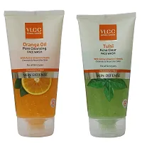 Vlcc Combo kit of Orange Oil Face Wash (150ml)  Tulsi Face Wash (150ml) (Pack of 2)-thumb1