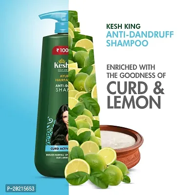 Kesh King Ayurvedic Anti-Dandruff, Reduces Hair Fall Soothes Itchy Scalp No Paraben  No Silicon, 21 Natural Ingredients The Goodness Of Curd, Lemon And Neem Shampoo For Women And Men - 600 Ml-thumb4