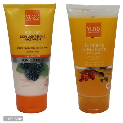 Vlcc Combo Kit of Anti Tan Face Wash (150 ml)  Turmeric  Berberis Face Wash (150 ml) (Pack of 2)