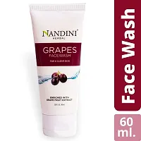 Nandini Grape Face wash Enriched with Grape Fruit Extract  Vitamin-E Gives You a Smoother  clearer Skin, 60ml. | 2.02 fl. oz (Pack of 4)-thumb1