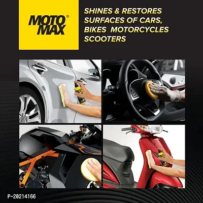 Motomax Protectant Spray (100 ml)| Repels dust, pollutants| Protect, Restore faded vinyl, plastic, leather, dashboard, rubber, tyres of Cars, Bikes, Motorcycles  Scooty| Provides long lasting shine-thumb3