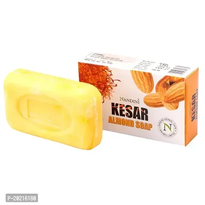 Nandini Herbal Kesar Almond Goti Facial Soap for Man  Women, 75g-thumb3