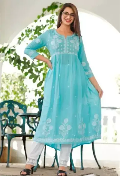 Trendy Flared Rayon Casual Kurta