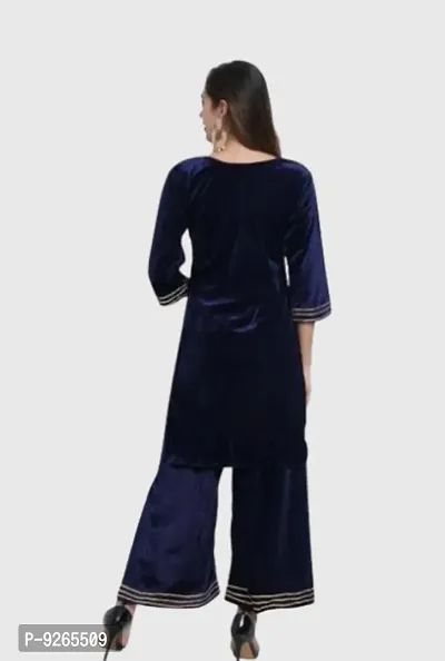 Trendy Velvet Kurta Bottom Set-thumb3