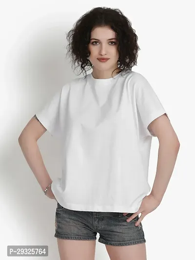 Classic Casual Solid Women White Top