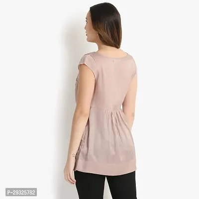 Classic Casual Solid Women Pink Top-thumb2