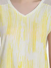 Classic Casual Printed Women Yellow White Top-thumb3